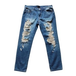 Forever 21 Cropped Distressed Jeans